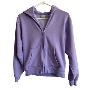 Aritzia tna purple crop zip up hoodie